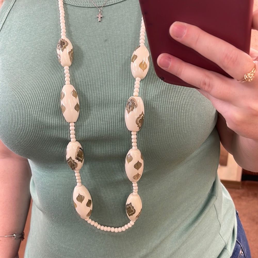 Long White Necklace